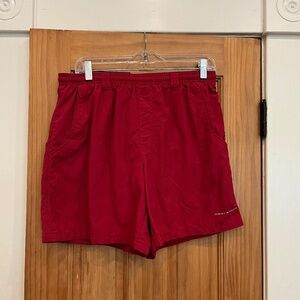 Men's Columbia shorts, Onmi-Shade Sun Protection, dark red ,sz M, 6" length
